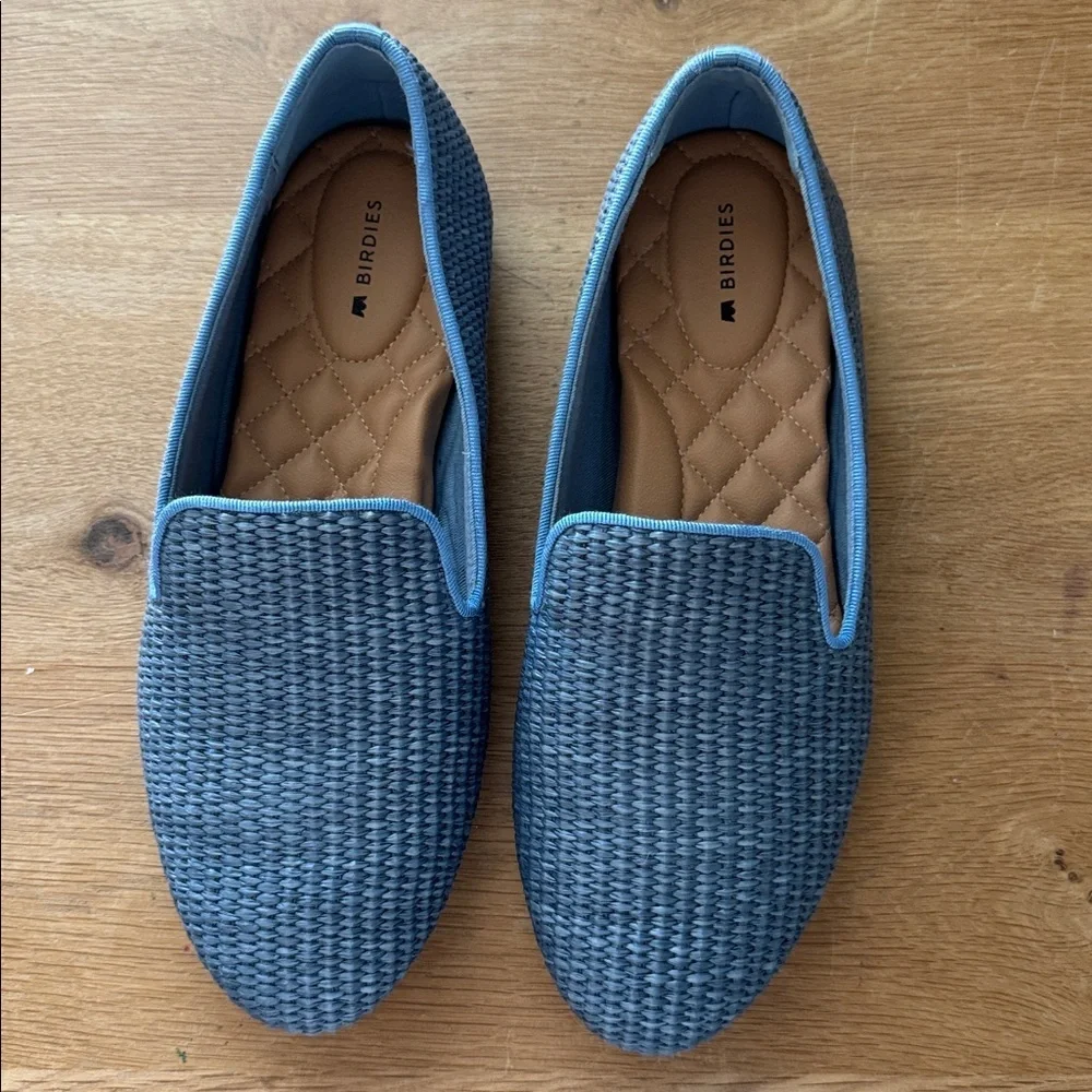 Birdies THE STARLING in Blue Raffia Size 8.5
